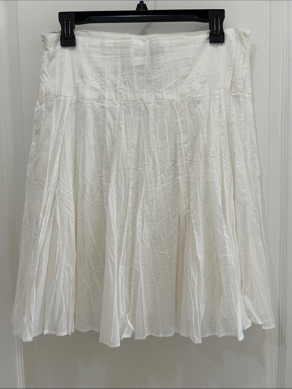 INC International Concepts White Pleated A-Line Midi Skirt - Picture 2 of 7